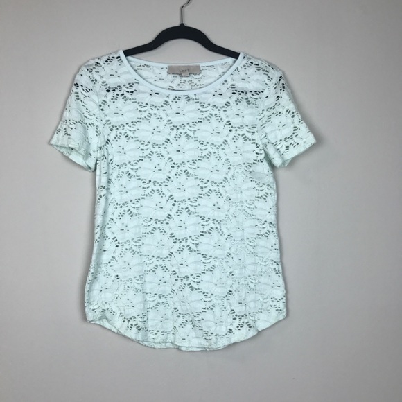 LOFT Tops - ANN TAYLOR LOFT lace knit blouse top small Sz S